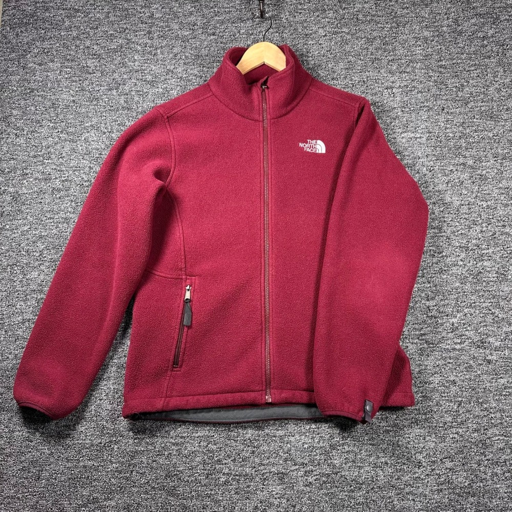 The North Face Womens Full Zip Fleece Jacket Burgundy/Maroon size Large